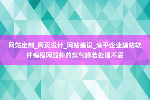 网站定制_网页设计_网站建设_漳平企业建站软件编程网毁掉的煤气罐若处理不妥